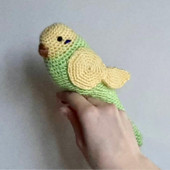 Amigurumi Örgü Oyuncak Muhabbet Kuşu Sarı Yeşil - 1