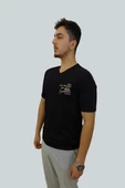 Erkek Couture V Yaka Siyah Tişört - 2