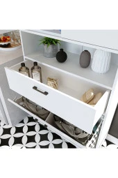 ROOMART Çamaşır Sepetli Banyo Dolabı, Çok Amaçlı Çekmeceli Dolap 90 x 200 cm - 5
