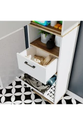 ROOMART Çamaşır Sepetli Banyo Dolabı, Çok Amaçlı Çekmeceli Dolap 45 x 200 cm - 4