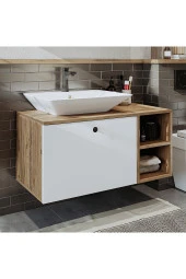 ROOMART Ayaksız Lavabolu Mdf 95 Cm Çekmeceli Banyo Dolabı - 5