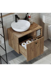 ROOMART Ayaksız Lavabolu Mdflam 65 Cm Çekmeceli Banyo Dolabı thumbnail 4