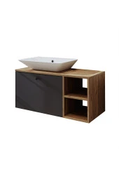ROOMART Ayaksız Lavabolu Mdf 95 Cm Çekmeceli Banyo Dolabı - 6