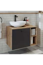 ROOMART Ayaksız Lavabolu Mdflam 65 Cm Çekmeceli Banyo Dolabı thumbnail 5