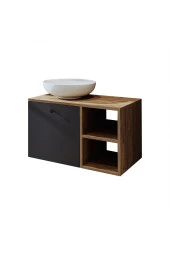 ROOMART Ayaksız Lavabolu Mdf 75 Cm Çekmeceli Banyo Dolabı - 6