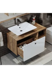 ROOMART Ayaksız Lavabolu Mdf 95 Cm Çekmeceli Banyo Dolabı - 4