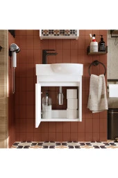 ROOMART Ayaksız Tek Kapaklı Sol Lavabolu 46 Cm Banyo Alt Dolabı - 4
