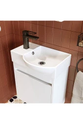 ROOMART Ayaksız Tek Kapaklı Sol Lavabolu 46 Cm Banyo Alt Dolabı - 6