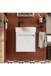 ROOMART Ayaksız Tek Kapaklı Sol Lavabolu 46 Cm Banyo Alt Dolabı - 7