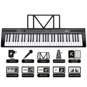 Jwin MK-6146 61 Tuşlu Elektronik Org (Etiket. Mikrofon ve Adaptör Hediye) - Siyah thumbnail 1