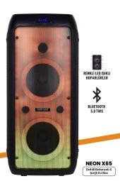 GOLDMASTER X65 TAŞINABİLİR IŞIKLI NEON DJ BOX SES SİSTEMİ BATARYALI - 1