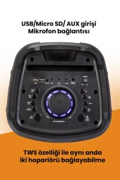 GOLDMASTER X65 TAŞINABİLİR IŞIKLI NEON DJ BOX SES SİSTEMİ BATARYALI - 3