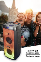 GOLDMASTER X65 TAŞINABİLİR IŞIKLI NEON DJ BOX SES SİSTEMİ BATARYALI - 5