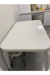 Renkli Duvarlar Parlak Beyaz 100x100cm Yapışkanlı Folyo Mutfak Dolap Ve Mobilya Kaplama Folyosu - 5