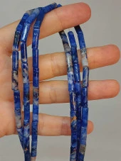Sodalit Taşı Silindir Kesim 4x12.5mm Dizi (49364) thumbnail 1