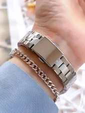 Ferro Gümüş Renk Takvimli Renk Kararmaz Renk Atmaz 3 Atm  Özel Tasarım Kadın Kol Saati EFL21127A thumbnail 3