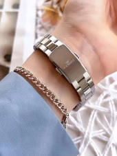 Ferro Gümüş Renk Takvimli Renk Kararmaz Renk Atmaz 3 Atm  Özel Tasarım Kadın Kol Saati EFL21393A thumbnail 3