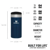 Stanley The AeroLight Transit Termos Bardak 0.35 Lt - (12 OZ) Royal Blue Metallic - 4