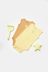 Bebek 2 Parça Kolsuz Body, %50 Bambu - %50 Organik Pamuk, Bebek ve Yenidoğan Serisi - CSYB9013 - 1