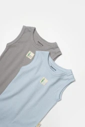 Bebek 2 Parça Kolsuz Body, %50 Bambu - %50 Organik Pamuk, Bebek ve Yenidoğan Serisi - CSYB9014 - 7