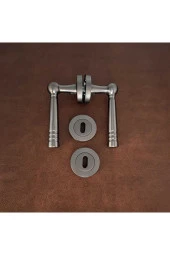 Osmanlı Mat Skoç Füme Yuvarlak Rozetli Oda Kapı Kolu 3 Takım thumbnail 1