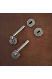 Osmanlı Mat Skoç Füme Yuvarlak Rozetli Oda Kapı Kolu 3 Takım thumbnail 2