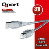 QPORTQ-PR3 USB 2.0 3 METRE PRİNTER KABLOSU - 1