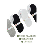 Kız - Erkek Çorap Sneakers Model Pamuklu Terletmez (4 ÇİFT) Çocuk Çorabı - 3