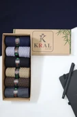 Bambu Uzun Çorap (6 ÇİFT) Kaliteli Yazlık Dikişsiz Parfümlü Hediye Kutulu Erkek Çorap - 4