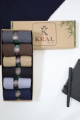 Bambu Uzun Çorap (6 ÇİFT) Kaliteli Yazlık Dikişsiz Parfümlü Hediye Kutulu Erkek Çorap - 5
