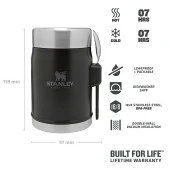 Stanley Klasik Paslanmaz Çelik Yemek Termosu Kaşıklı 0,40 LT - Matte Black Pebble - 4