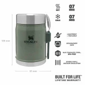 Stanley Klasik Paslanmaz Çelik Yemek Termosu Kaşıklı 0,40 Lt - Hammertone Green - 4