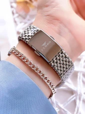 Ferro Gümüş Renk Kararmaz Renk Atmaz 3 Atm Su Geçirmez Özel Tasarım Kadın Kol Saati EFL21383A - 3