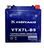 YİĞİT 12V 7A  YTX7L 7 YÜKSEK MOTOSİKLET AKÜSÜ EBATLAR: 113 x 70 x 132mm - 1