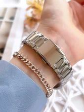 Ferro Gümüş Renk Kararmaz Renk Atmaz 3 Atm Su Geçirmez Özel Tasarım Kadın Kol Saati EFL21261A thumbnail 3