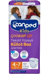 CANPED Kids Çoçuklar Için Külot Bez Tekstil Yüzeyli Yaş:4-7 (17-30Kg) 18 Adet (2P9) thumbnail 2