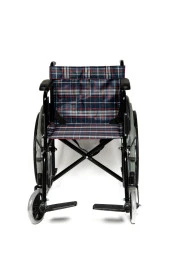 WİTRA E100 Standart Manuel Tekerlekli Sandalye Ekose Kumaş- Hasta Transfer Sandalyesi thumbnail 1