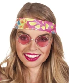 Yuvarlak Cam John Lennon Tarzı Hippi Gümüş Çerçeveli Pembe Gözlük - 1