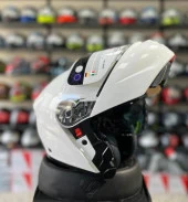 Sway Xbyc 917 Full Face Çene Açılır Güneş Vizörlü Motosiklet Kaskı XL Beden Beyaz - 1