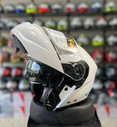 Sway Xbyc 917 Full Face Çene Açılır Güneş Vizörlü Motosiklet Kaskı XL Beden Beyaz - 3