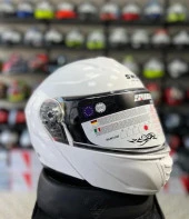 Sway Xbyc 917 Full Face Çene Açılır Güneş Vizörlü Motosiklet Kaskı XL Beden Beyaz - 7