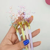 Elmas İncili Boncuklu 0.7 Versatil Kalem, Uçlu Kalem 1 Adet - Sarı thumbnail 3