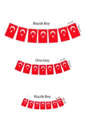 Türk Bayrağı İpli Büyük Boy (19,5 X 11 cm ) - 1 Adet - 2