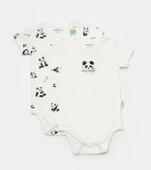 Bebek 2 Parça Kısa Kol Body, %50 Bambu - %50 Organik Pamuk, Bebek ve Yenidoğan Serisi - CSYB9055 - 2