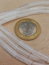 Kristal Kuvars Taşı Silindir Kesim 4x12.5mm Dizi (49374) - 2