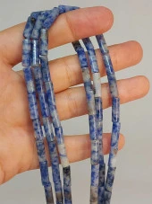 Sodalit Taşı Silindir Kesim 4x12.5mm Dizi (49378) thumbnail 1