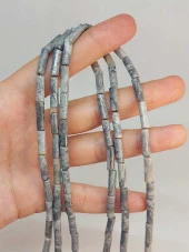 Jasper Taşı Silindir Kesim 4x12.5mm Dizi (49380) - 1