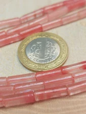 Gul Kuvars Taşı Silindir Kesim 4x12.5mm Dizi (49386) thumbnail 2