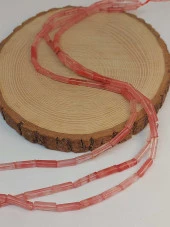 Gul Kuvars Taşı Silindir Kesim 4x12.5mm Dizi (49386) thumbnail 3