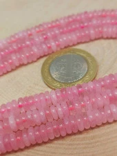 Pembe Kuvars Taşı Rondela Kesim 6x1.5mm Dizi (49404) thumbnail 2